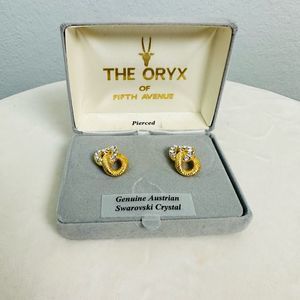 New In Box The Oryx of Fifth Avenue Genuine Australian Crystal Post Earrings